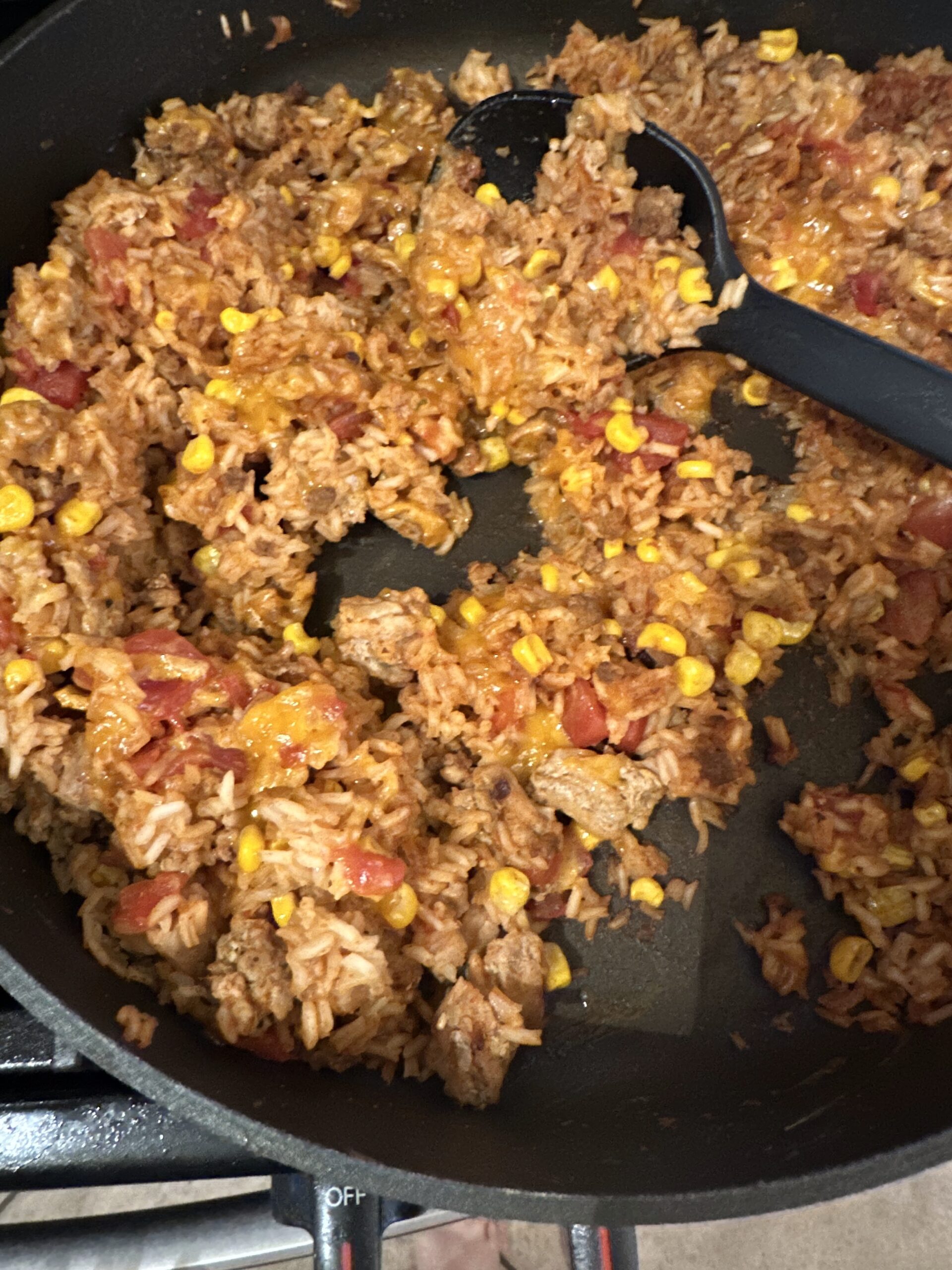 One-Pan Cheesy Taco Rice Skillet
