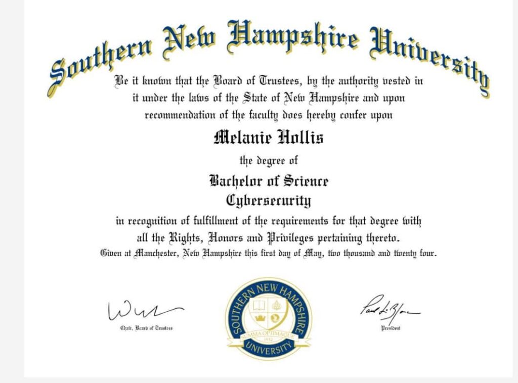 Melanie's 2024 degree milestone after returning to school