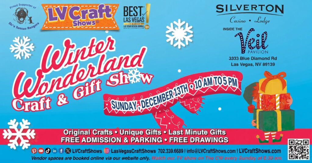 Winter Wonderland Craft & Gift Show event flyer for December 13 at Silverton Hotel in Las Vegas